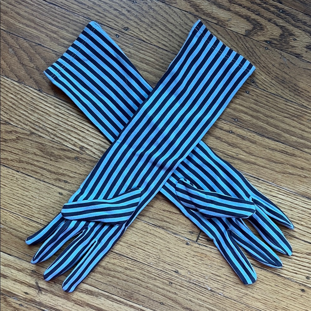 Fashion Brand Company blue and black striped gloves